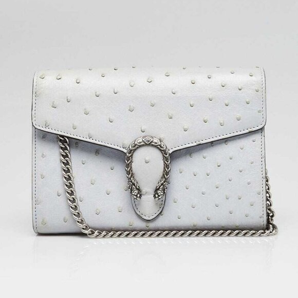 Gucci Blue Ostrich Dionysus Mini Wallet on Chain Bag - Picture 1 of 12
